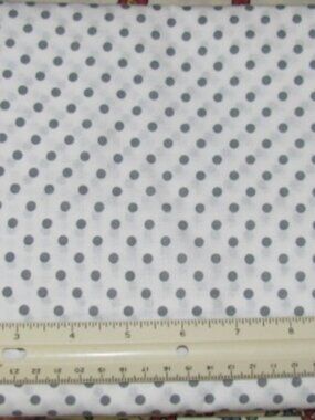 MEDIUM GRAY on CREAM cotton Quilting Fabric 45" wide x 2 3/8 yds